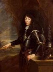 Portrait De Marechal Devant Un Paysage by Justus van Egmont