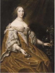 Portrait Of A Lady, Three-quarter-length, Holding Sprigs Of Jasmine