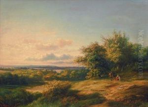 Sommerliche Landschaft Mit Figuren by Hendrik D. Kruseman Van Elten