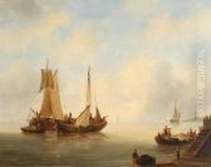 Ships In Calm Waters by Govert Van Emmerik