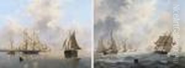 A Calm: Shipping By A Harbour Entrance - view 1