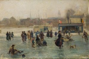 Patineurs Sur L'escaut by Louis Van Engelen