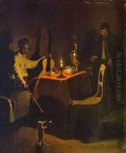 Officer And His Orderly 1850-1851 by Pavel Andreevich Fedotov