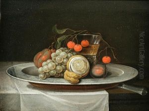 Still Life With Fruit On A Plate by Jacob Fopsen van Es