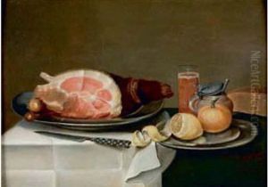 Nature Morte Au Jambon by Jacob Fopsen van Es