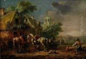 Rastande Sallskap by Barend Gael or Gaal