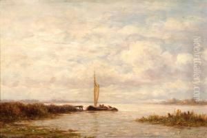 Two Boats On A Lake by Adriaen van Everdingen