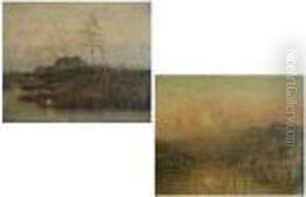 Barns At Sunset - view 1