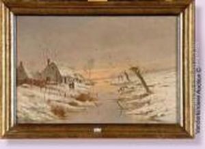 Paysage Anime Sous La Neige by Joseph Van Genegen