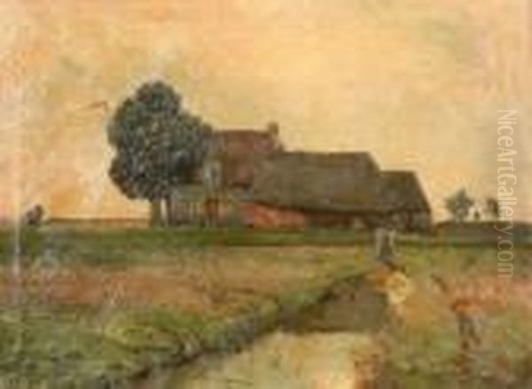Landscape With Farmhouse And Brook - view 1