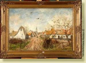 Village En Flandre by Franz Van Genesen