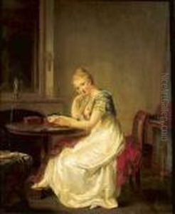 Portrait D'une Jeune Femme Ecrivant Une Lettre by Henri Nicolas Van Gorp