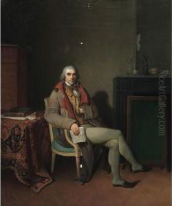 Portrait D'homme Assis Dans Un 
Interieur Lisant La Gazette Nationale [henri Nicolas Van Gorp ; Portrait
 Of A Gentleman Holding La Gazette Nationale In An Interior ; Oil On 
Panel ] by Henri Nicolas Van Gorp