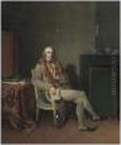 Portrait D'homme Assis Dans Un Interieur Lisant La Gazette Nationale by Henri Nicolas Van Gorp