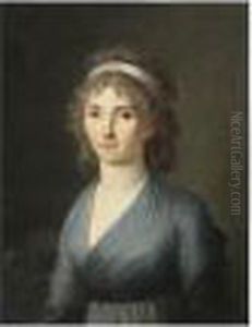 Portrait De Jeune Femme En Robe Bleue Portrait De Jeune Femme En Robe Bleue