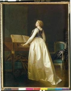 A Lady Playing The Virginals by Henri Nicolas Van Gorp