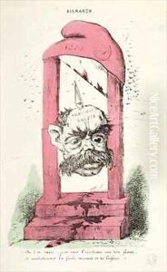 Caricature of Otto von Bismarck 1815-98 by (Faustin Betbeder) Faustin