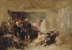 Sketch For 'catechising In A Scottish School' by George Harvey
