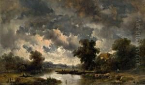 Flusslandschaft Bei Nacht