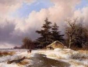 Mutter Mit Kind In Winterlandschaft