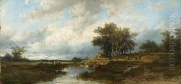 River Landscape With Figures. - view 1