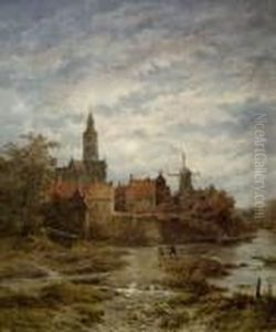 Hollandische Stadtansicht by Remigius Adriannus van Haanen