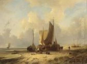 Return Of The Fishing Boats by Remigius Adriannus van Haanen