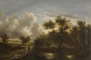 Baumlandschaft Im
Abendlicht. by Remigius Adriannus van Haanen