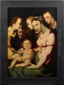 Maria Mit Dem Kind Und Der Hl. Elisabeth by Cornelis Cornelisz Van Haarlem