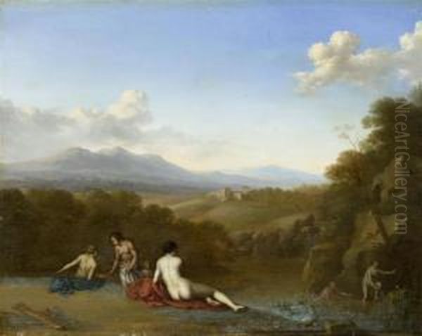 Nymphs After The Hunt In A Mediterranean Landscape - view 1