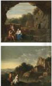 Landscapes With Mythological Scenes by Jan van Haensbergen