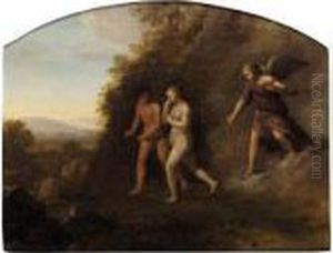 The Expulsion Of Adam And Eve by Jan van Haensbergen