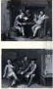 Personnage Lisant Une Lettre Dans Un Interieur D'auberge