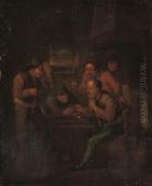 Boors Playing A Game In An Interior - view 1