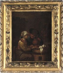 A Peasant And His Wife In A Tavern by Maarten Van Heemskerck