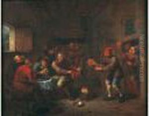 Scene D'interieur De Taverne by Maarten Van Heemskerck