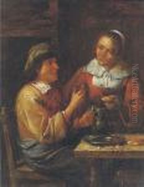 A Peasant Couple Eating In An Interior - view 1