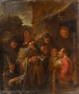 Peasants Singing Outside An Inn by Maarten Van Heemskerck