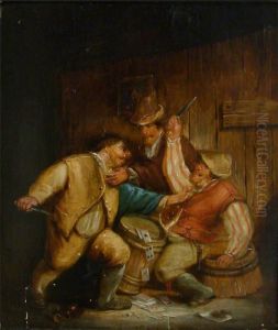 Wutende Kartenspieler In Einer Schenke by Egbert Van Heemskerck