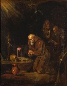 Monks Praying by Egbert Van Heemskerck