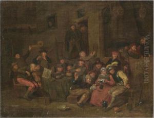 A Tavern Interior With Peasants Merrymaking