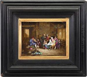 A Lively Interior Scene With Musicians by Egbert Van Heemskerck