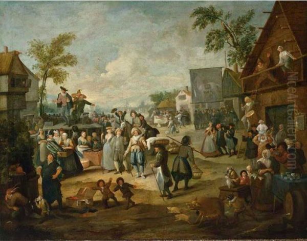 A Fair With A Quack Pulling Teeth In A Village - view 1