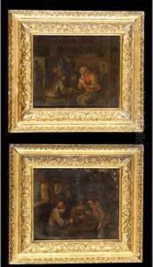 Interior With Figures Playing Backgammon Interior With Figures Playing Backgammon