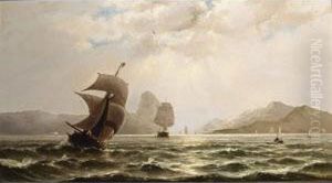 Shipping Off The Coast by Jacob Eduard Van Heemskerck Van Beest