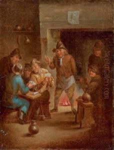 Kartenspielende Bauern Im Wirtshaus; Zechende Bauern Im Wirtshaus by Egbert van the Elder Heemskerk