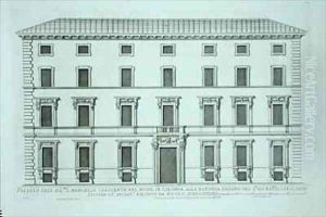 Palazzo of the Marchese Giovanni Battista Crescentii Rome by Pietro or Falda, G.B. Ferrerio