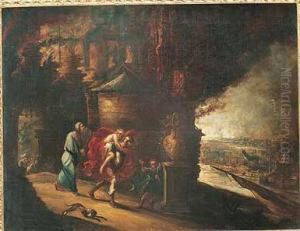 Eneas Huyendo De Troya Con Anquises