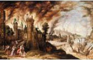 Aeneas Escaping The Siege Of Troy by Daniel van Heil