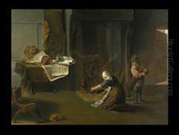 Die Kaminentzundung Im Atelier Eines Kunstliebhabers - view 1